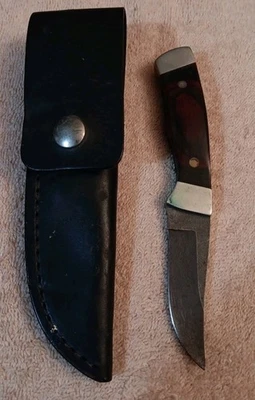 Cuchillo de punto de arrastre Parker Edwards Alabama 6 3/8" de colección con estuche de cuero Foto 1 de 4