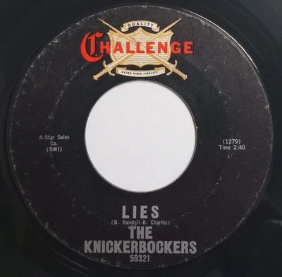 The Knickerbockers - Lies. 45 Challenge Records. 1965 Garage Rock - Image 1 of 4