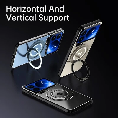 Para Xiaomi 17 Pro Max, Funda de Teléfono Híbrida Armadura Anillo Magnético Metal Cubierta Trasera Foto 1 de 4