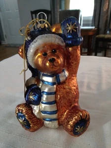 Vntg. CHRISTMAS ORNAMENT - Boyds Bear The GlassSmith Coll. 6.25" - Picture 1 of 4