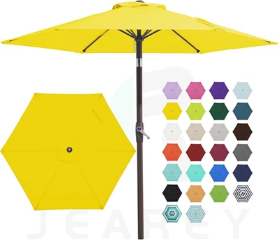 JEAREY 7.5FT Patio Umbrella Market Table Umbrella with 6 Sturdy Ribs, Push Butto - Image 1 of 4