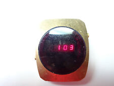 Dot Matrix Red Led Display Vintage 1970's WATCH WORKS FOR REPAIR OR PARTS ONLY! 