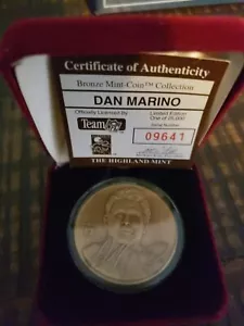 The Highland Mint DAN MARINO Bronze Coin Medallion #/25000 DOLPHINS HOF - Picture 1 of 1