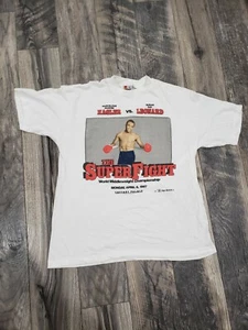 Vintage Sugar Ray Leonard Vs Marvelous Marvin Hagler Super Fight 1980s Medium - Picture 1 of 10