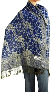80"x27" Women's Woven Reversible Paisley Pashmina Shawl Wrap Scarf Stole - Picture 1 of 5