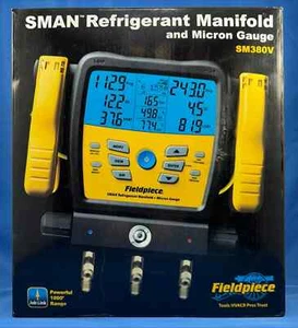 💥Fieldpiece SM380V 3-port SMAN Refrigerant Manifold With Micron Gauge & Hoses💥 - Picture 1 of 6
