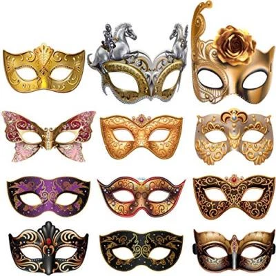 12 Pcs Lace Eyemask Masquerade Party Ball Cosplay Eye Mask Decor for Women - Image 1 of 4