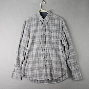 Legacy Copper And Oak Mens Corduroy Shirt Medium Gray Plaid Casual Button Down - Picture 1 of 7
