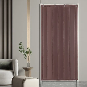 Cortinas de puerta con aislamiento térmico 39,5*83 pulgadas tela Oxford y fieltro de algodón blanco - Imagen 1 de 12