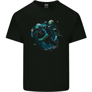 Space Scuba Diving Astronaut Diver Planets Mens Cotton T-Shirt Tee Top - Picture 1 of 3