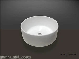BATHROOM CERAMIC ROUND ABOVE COUNTER TOP BASIN FOR VANITY INCLUDES POP UP WASTE - Picture 1 of 3