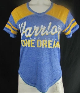 Golden State Warriors NBA Juniors Blue Short Sleeve V-Neck Shirt - Picture 1 of 5