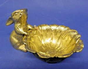 Conejito de Metal Hip + Hop Tono Dorado con Cuenco Conejo de Pascua Hecho en India Nuevo - Imagen 1 de 9