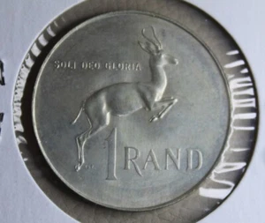* 1970 1 RAND UNCIRCULATED 80% SILVER SOUTH AFRICA EX SET #KNP74 - Picture 1 of 10