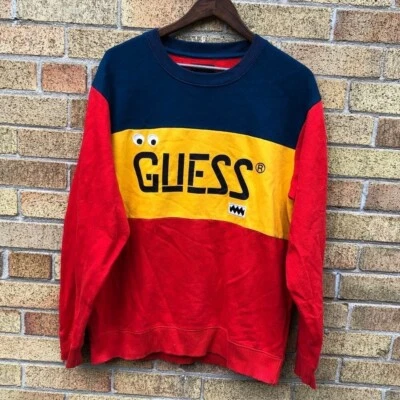 Guess X J Balvin Striped Crewneck Sweater Large - Image 1 of 4