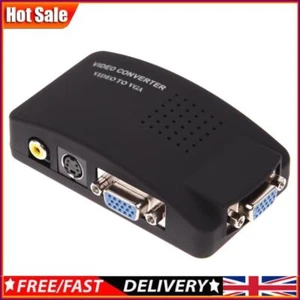RCA Composite S-Video AV To VGA Converter RCA Video Convertor Box for PC Monitor - Imagen 1 de 10