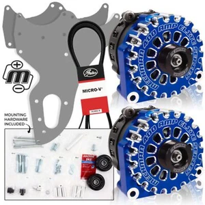 Mechman D201DB Dual Bracket Dark Blue Altern 99-04 GM Trucks W/4.8, 5.3, & 6.0L - Picture 1 of 6