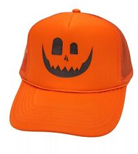 Jack-O'-Lantern Pumpkin Face Halloween Foam Trucker Mesh Snapback Rope Hat Cap 