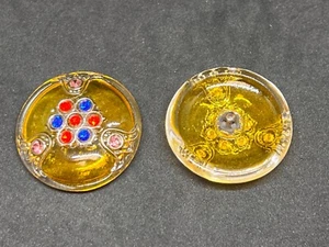 Handcrafted Bohemian Glass Buttons with Jewel Accents - Designer Embellishments - Picture 1 of 1
