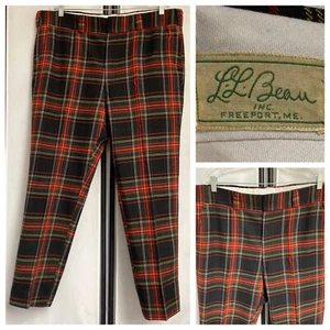 LL Bean Vintage 50er Wollhose Herren 40 W 29 L Tartan kariert Golf selten 1949 Etikett A8 - Bild 1 von 12