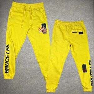 Bruce Lee x Shoe Palace Yellow Sweatpants Joggers Mens XL Martial Arts Graphic - Imagen 1 de 15