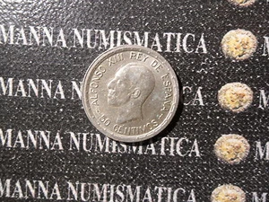 SPAGNA 50 CENTIMOS SILVER 1926  COD. SPAGNA-66 - Picture 1 of 1