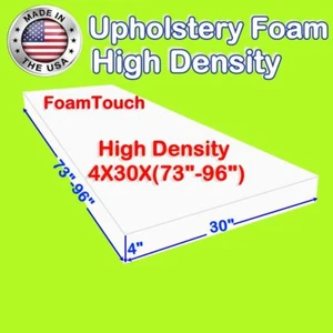 Espuma para tapicería #FoamTouch de alta densidad tamaño 4"" x 30"" x (73-96)" corte personalizado - Imagen 1 de 4