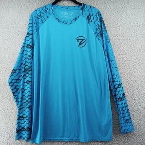 Gillz Fishing Shirt Mens 2XL Long Sleeve T Shirt Blue Quick Dry - Picture 1 of 10
