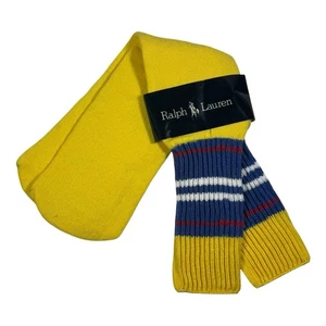 Vintage 80’s Polo Ralph Lauren Yellow Multicolor Stripe Tube Socks Made in USA - Picture 1 of 4