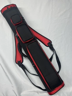 Estuche para tacos de billar J&J 4x8 negro con detalles rojos Duranylon 4 traseros 8 ejes Foto 1 de 4