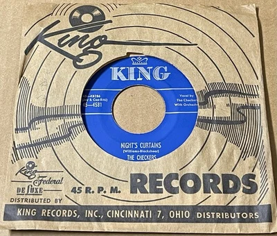 The Checkers 1952 DOO WOP 45 Night’s Curtains / Let Me Come Back KING Mint- HEAR - Image 1 of 3