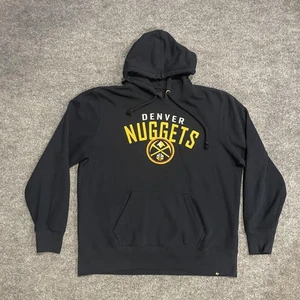 '47 Denver Nuggets Hoodie Mens XL Black NBA Basketball Pullover Fleece Team Logo - Picture 1 of 10