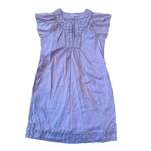 Calypso Enfant Girls Lavender 100% Silk Dress with pockets & flowers GUC - Picture 1 of 7