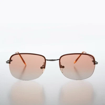 Orange Rahmenlosen 90s Vintage Sonnenbrille - Juni - Bild 1 von 3