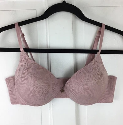 Sutiã Nicole Miller Push Up Tamanho 36 C Rose Mauve Underwire Excelente Estado Usado - Imagem 1 de 4