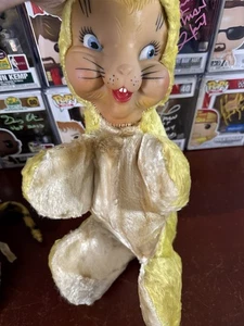 Vintage Gund Rubber Face Bunny Hase - gelb - Bild 1 von 12
