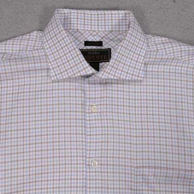 Camisa Jos A Bank Reserve Para Hombre 16 1/2-34 Azul Marrón Manga Larga Egipcia Foto 1 de 4