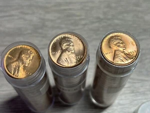 1957 D Amazing GEM BU Lincoln Cent Roll from An Old collection. - Picture 1 of 7