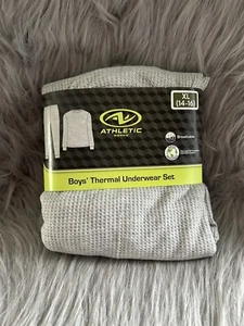 Athletic Works Thermal Underwear Set Boys Size XL (14-16) Grey Waffle Pajama Set - Picture 1 of 5