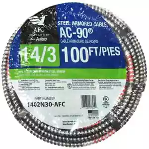 AFC Cable Systems 14/3 x 100 ft. BX/AC-90 Solid Cable - Picture 1 of 2