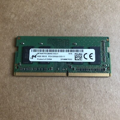 Micron 4GB 3200MHz DDR4 SODIMM 260Pin 1RX16 Laptop Memory PC4-3200AA-SC0-11 - Image 1 of 2