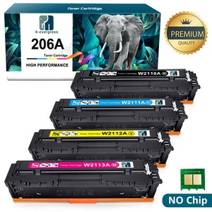 4x Compatible para Cartuchos de Tóner HP 206A W2110A MFP M283 Pro M282nw Sin Chip - Imagen 1 de 6