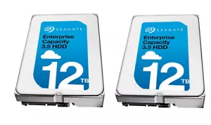 24TB 2x Seagate Enterprise 12TB 3.5" SATA DATA CENTRE HDD 7200rpm ST12000NM0127 - Bild 1 von 1