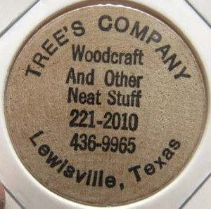 Madera de níquel vintage Tree's Company Woodcraft Lewisville, TX - Token Texas - Imagen 1 de 2