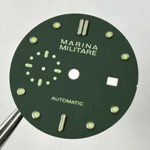 34.5mm Green dial stick marks lumen Watch Dial Fit Seagull 2555,2557 Mov't - Picture 1 of 8