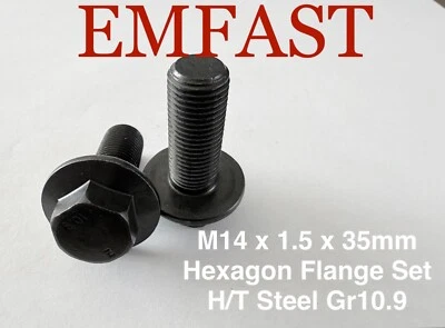 EMFAST M14 x 1.5 x 35 metric fine steel flange 10.9 hex head set screw 14mm 1.5mm bolts