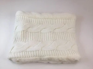 Bufanda reversible de piel tejida de conserje. Blanco, Nuevo, Artículo HSN, Felpa Calor Invierno - Imagen 1 de 8