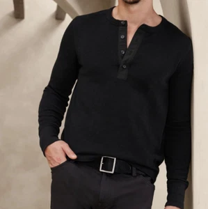 BANANA REPUBLIC Double-Knit Henley T-Shirt #734154 - Picture 1 of 14