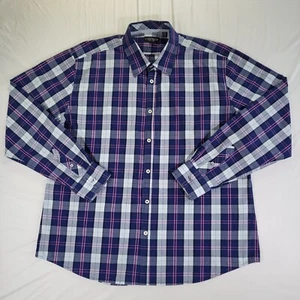 J Maverick Mens Shirt Button Up XL Long Sleeve Cotton Plaid - Picture 1 of 11