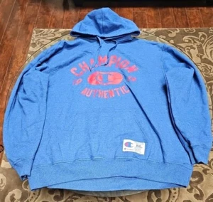 Rare Champion "1999 Authentic" Red And Royal Blue Hooded Sweatshirt 2XL Men's - Picture 1 of 6